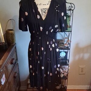 Anthropologie HD in PARIS Black Polka Dot Dress Size 4 US